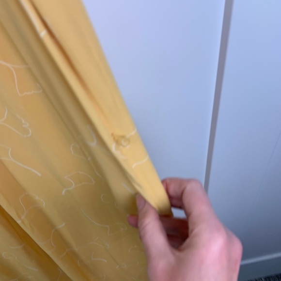 Theory Size 10 Midi Maxi Dress Adelina Ginkgo Leaf Yellow Sleeveless - Picture 7 of 7